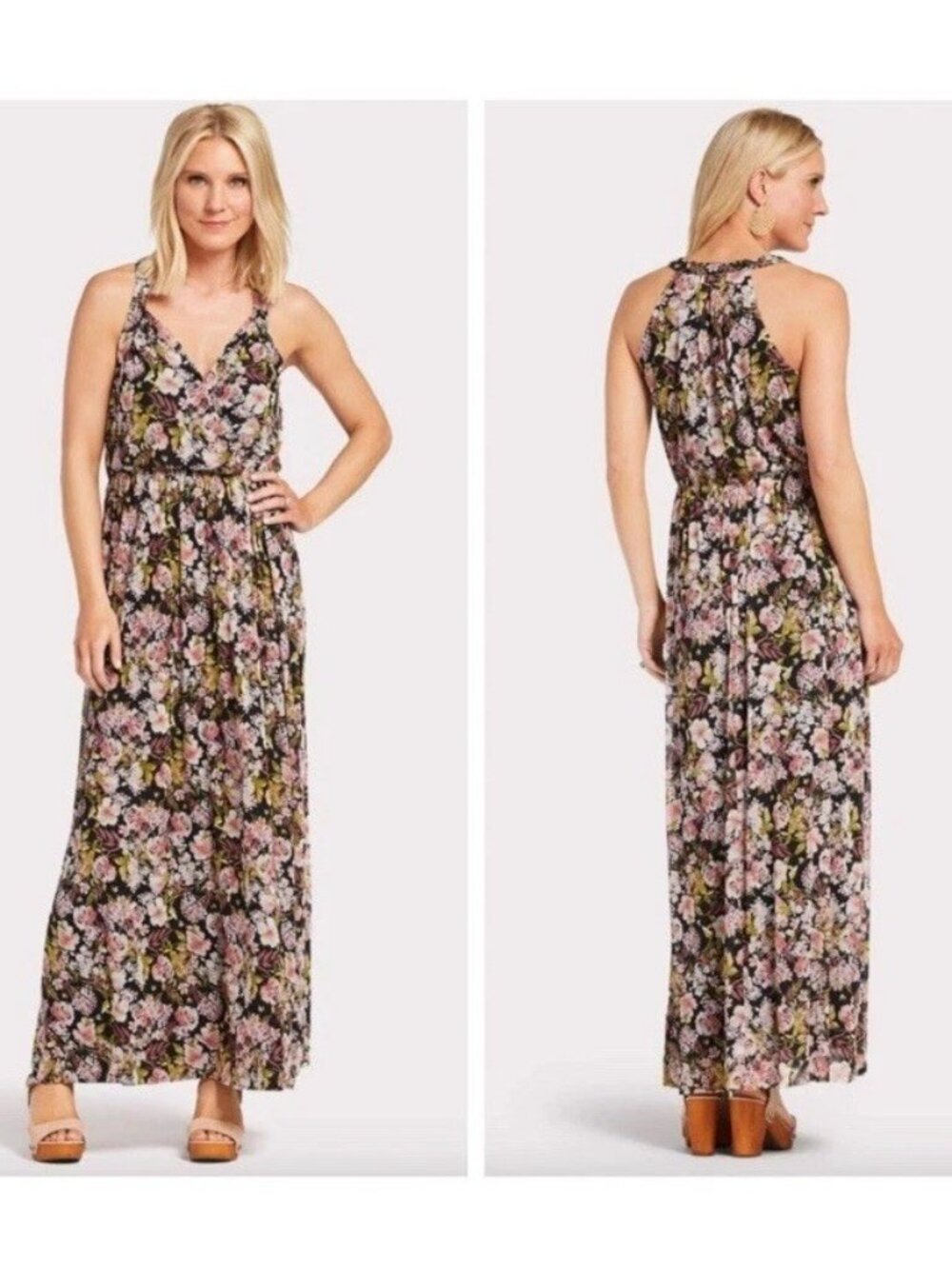 Anthropologie Sunday in Brooklyn Ella Dark Floral Maxi Dress L Fairy Whimsigoth
